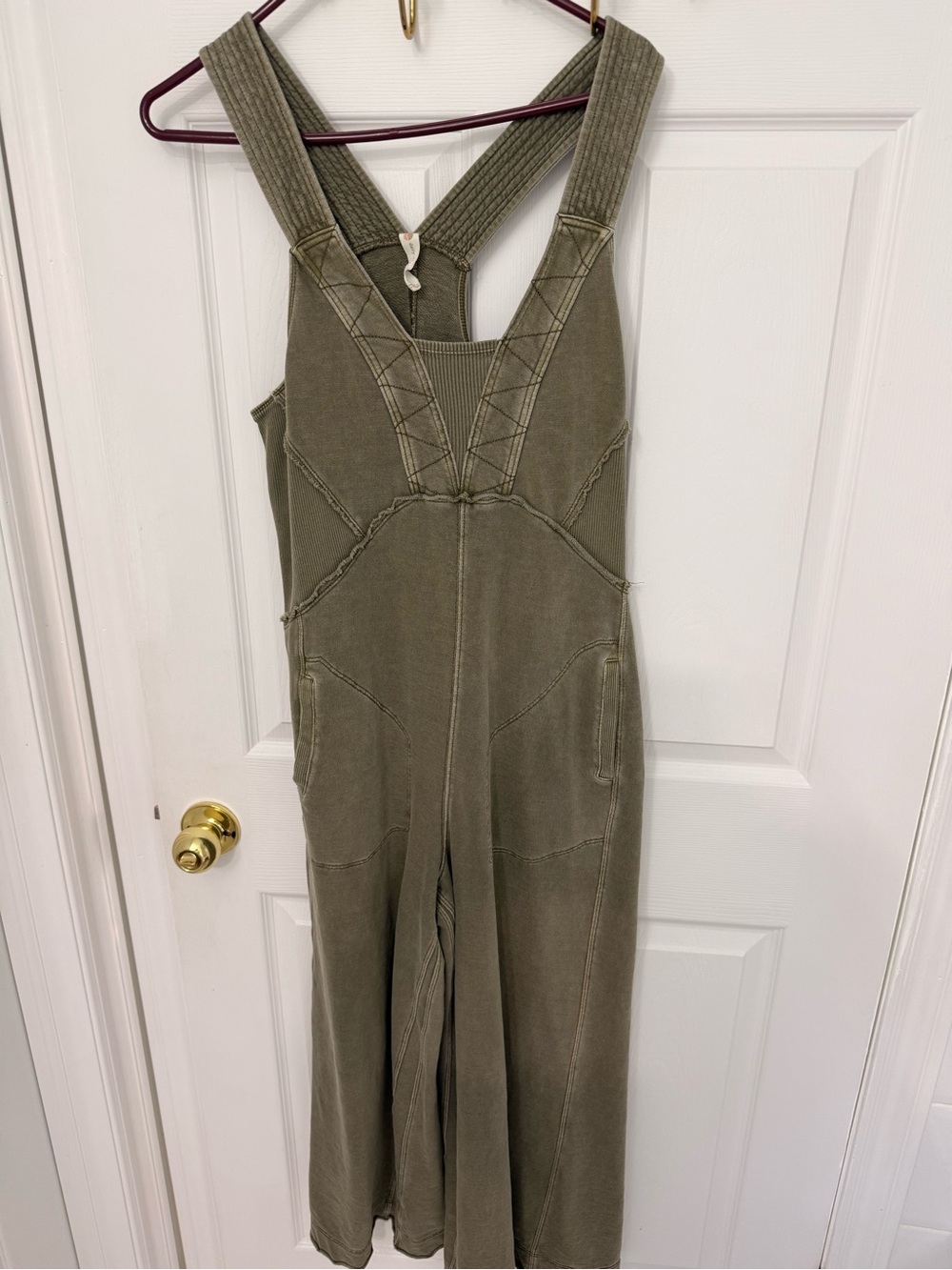 Daily Practice by Anthropologie Olive Wide Leg Jumpsuit M - Picture 2 of 4